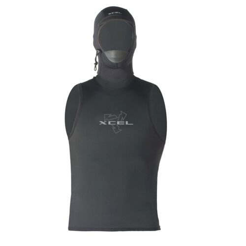 XCEL Mens Polypro Hooded Vest - Black