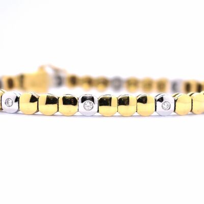 18ct Yellow And White Gold Bracelet With 10 Diamonds