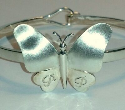 Handmade Silver Butterfly Bangle