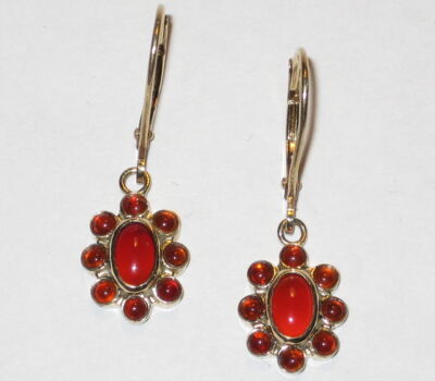 9ct Gold Carnelian Cluster Drops