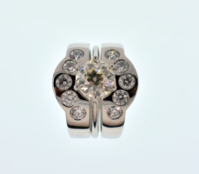 Platinum and Diamond Fitted Ring Set