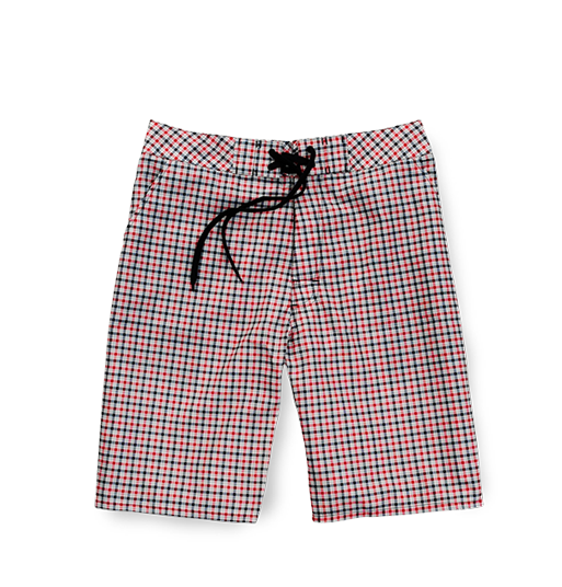 Liquorice Red Checked Board Shorts
