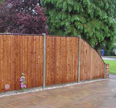 Closeboard panels on concrete posts and gravel boards