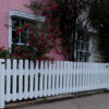 Palisade fencing in White Dulux Weathershield