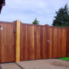 Blyth Pedestrian gate, Entrance gates and T&G fencing all in oiled Iroko