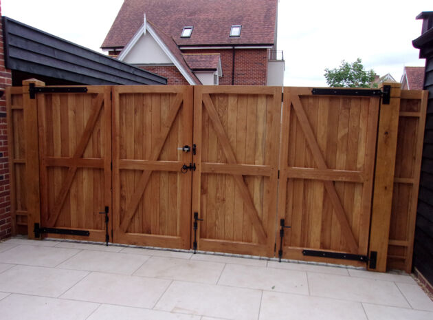 Bi Folding Hadleigh gates from the back