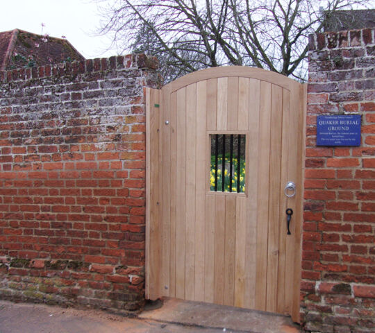 Quaker gate in untreated oak