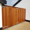 Blyth gates and side panel in oiled Iroko