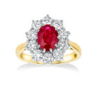 Ruby & Diamond Cluster Ring