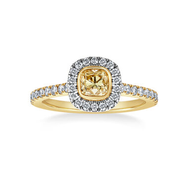 Aura | Cushion Cut Yellow Diamond Ring