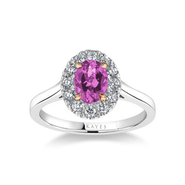 Venus | Pink Sapphire Halo Ring