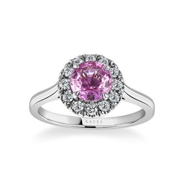 Venus | Pink Sapphire Halo Ring