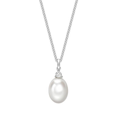 Freshwater Pearl & Diamond Pendant