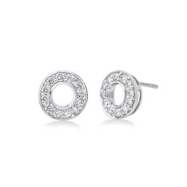 Vita | Diamond Circle Stud Earrings