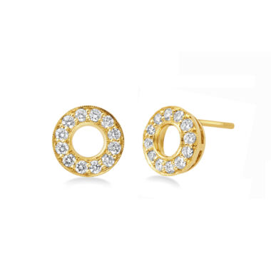 Vita | Diamond Circle Stud Earrings