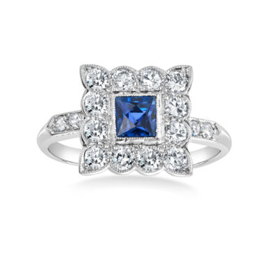Edwardian Sapphire Cluster Ring