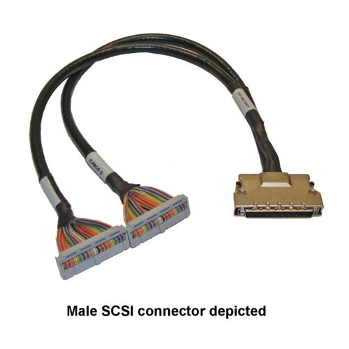 68-Pin SCSI Micro-D F to 2x34 Ribbon 1m