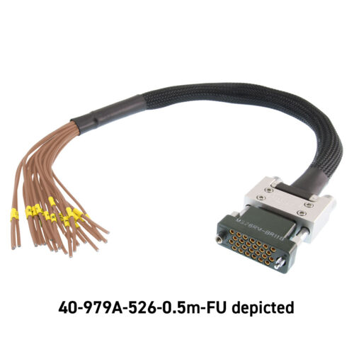 MS-M 3-Pin RF Cable Assembly, Female to Unterminated, 0.5m, RG178 Cable
