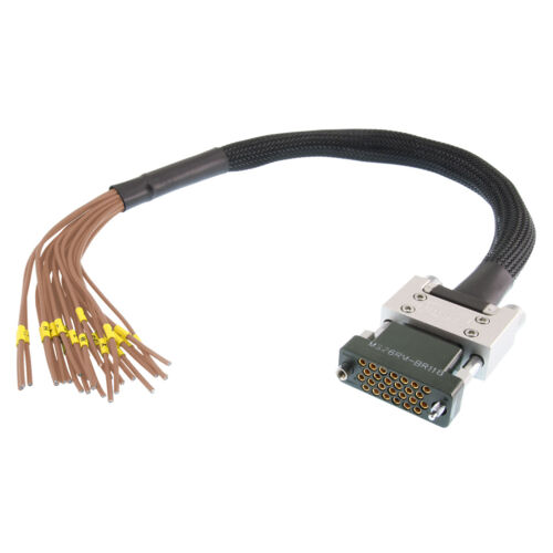 MS-M 26-Pin RF Cable Assembly, Female to Unterminated, 0.5m, RG178 Cable