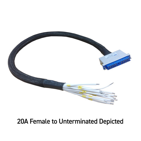 20-Pin Scorpion Cable, Female to Unterminated, Cut Ends, 30A, 1m