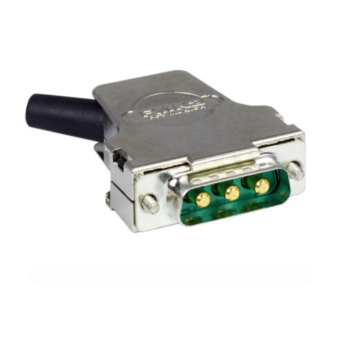 3-Pin Power D-Type Connector, 40A, Male With Backshell