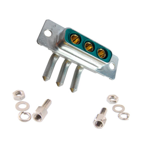 3-Pin Power D-Type Connector, 40A, Female PCB Mount