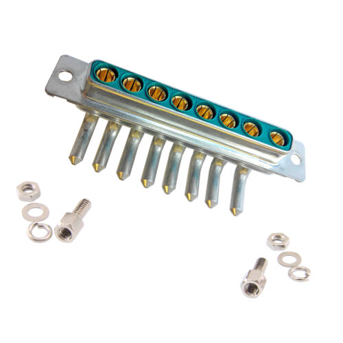 8 Pin Power D-Type Female Connector, 40A, PCB Mount