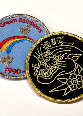 Embroidered Badges with Glitter Threads