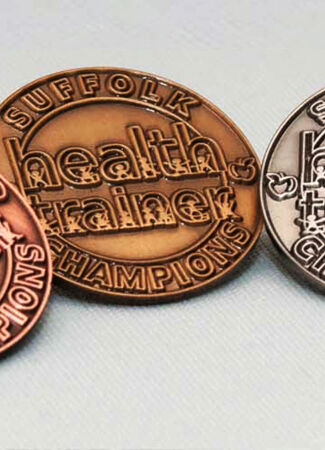 Antiqued Stamped Metal Badges