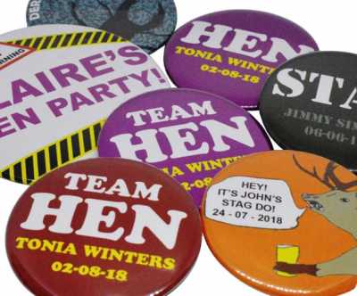 Stag and Hen Badges - Personalised badges and keyrings