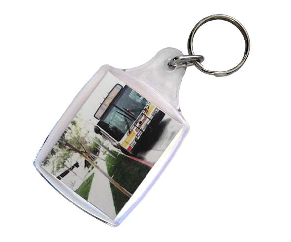 Acrylic keyring with a full colour 2 sided insert