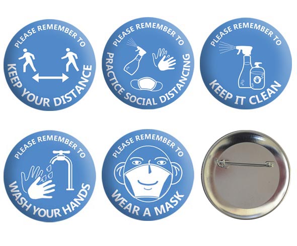 Set of 5 Covid Safety Badges