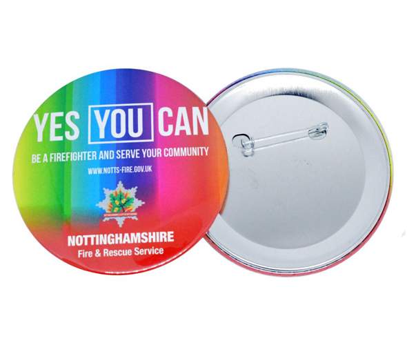 Large size promotional button badge