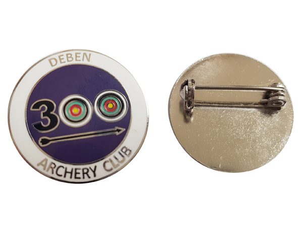 Hard enamel badge with brooch safety pin