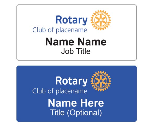 Rotary name badge layout