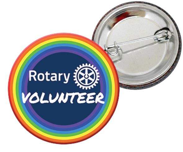 Rotary Volunteer button badge