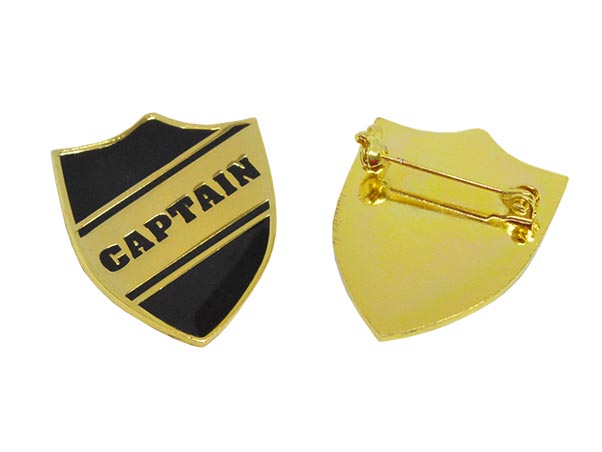 Shield Captain badge with brooch pin