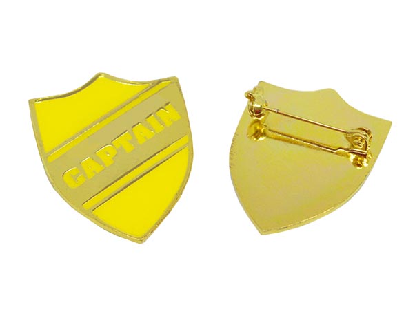 Yellow Shield Captain badge gold plated