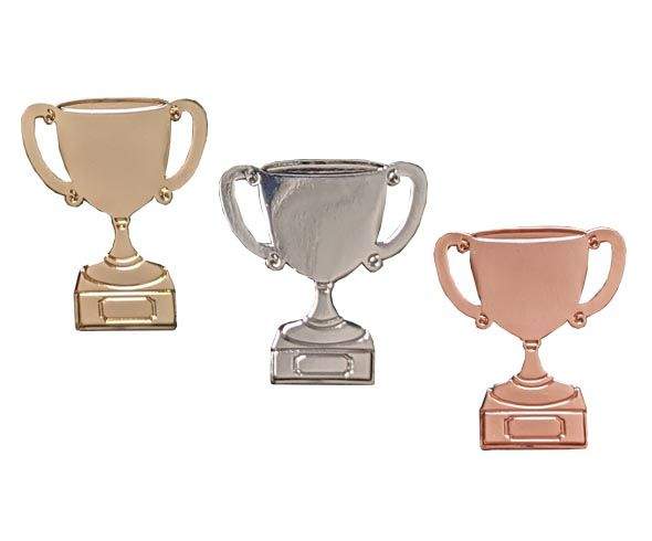 Trophy Badges in Gold, Silver and Bronze