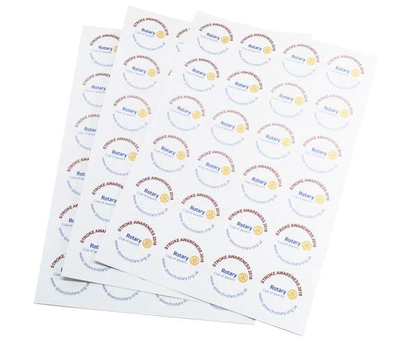 Full colour paper sticker sheets