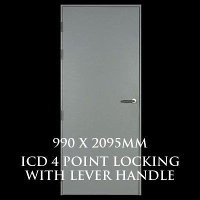 990 x 2095mm Blank Single Personnel Door (ICD 4 Point Locking Lever Handle)