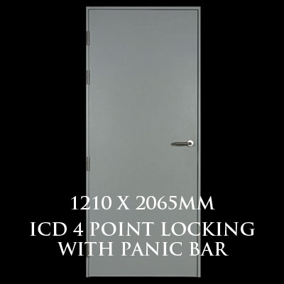 1210 x 2065mm Blank Single Personnel Door (ICD 4 Point Locking Panic Bar)