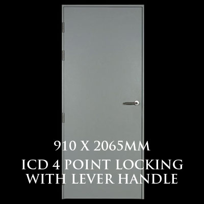 910 x 2065mm Blank Single Personnel Door (ICD 4 Point Locking Lever Handle)