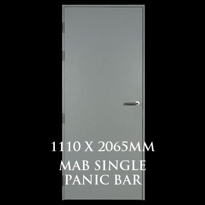 1110 x 2065mm Blank Single Personnel Door (MAB Single Panic Bar)
