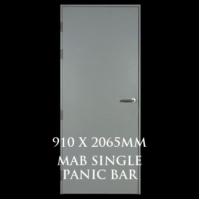 910 x 2065mm Blank Single Personnel Door (MAB Single Panic Bar)