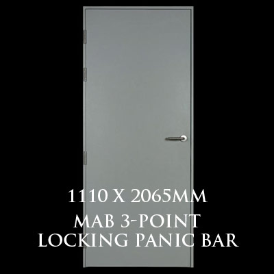 1110 x 2065mm Blank Single Personnel Door (MAB 3 Point Locking Panic Bar)