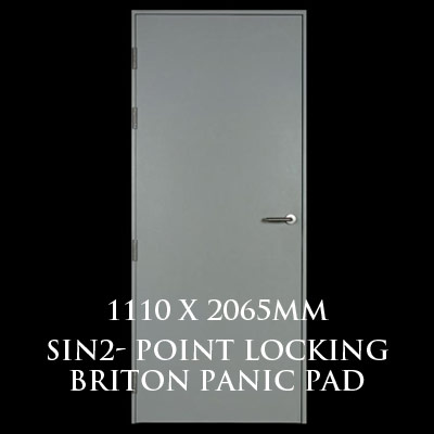 1110 x 2065mm Blank Single Personnel Door (Sin 2 Point Locking Briton Panic Pad)