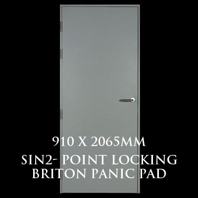 910 x 2065mm Blank Single Personnel Door (Sin 2 Point Locking Briton Panic Pad)