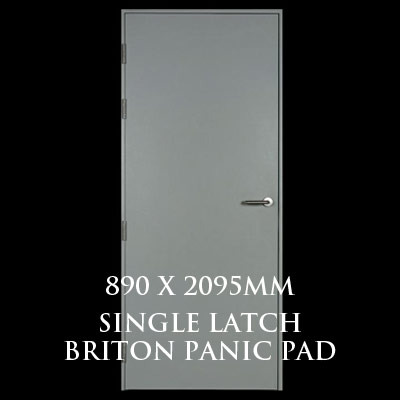 890 x 2095mm Blank Single Personnel Door (Single Latch Briton Panic Pad)