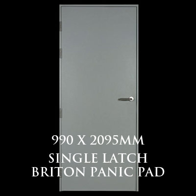 990 x 2095mm Blank Single Personnel Door (Single Latch Briton Panic Pad)